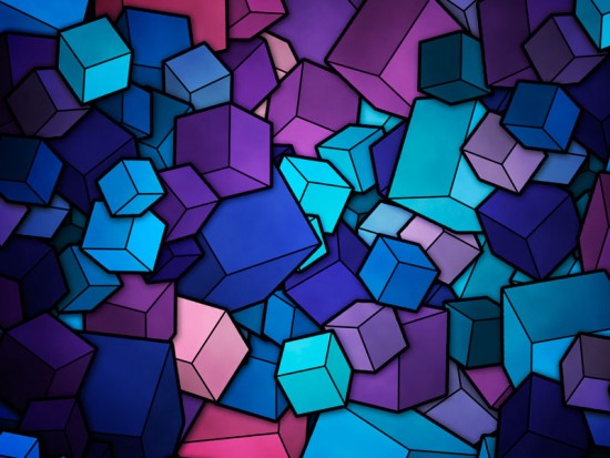 Сині куби абстракція